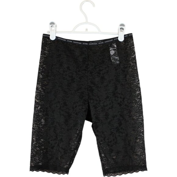 Calvin Klein CK One Small Womens Long Leg Boxer Brief Black Lace Biker Short P61 - Picture 4 of 9